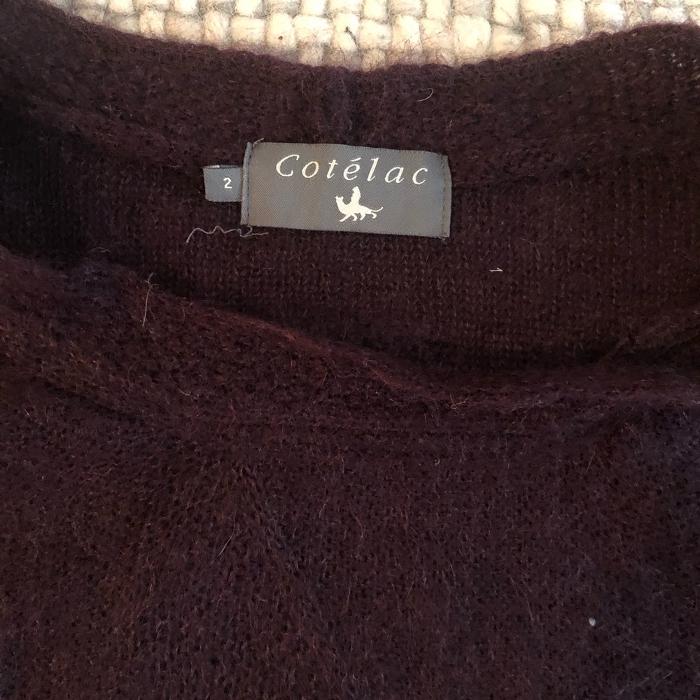 Cotelac French Wool Sweater, Burgundy Purple